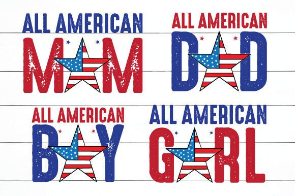 4th of July Family Bundle, American Mom: A Vibrant Graphic Design Asset for Crafts and Content