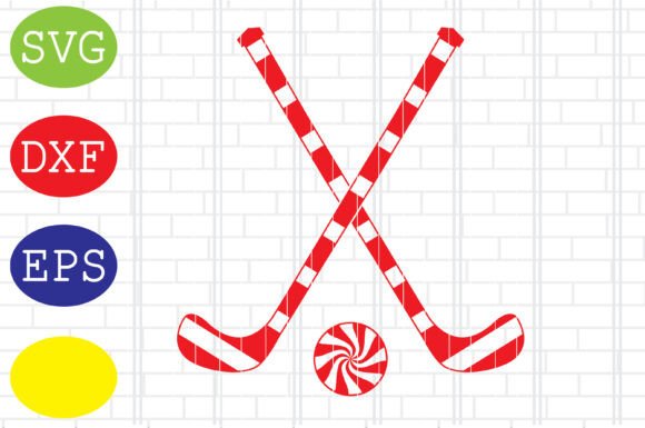 Candy Cane Hockey Sticks SVG: A Festive Graphic Design Asset for Crafters