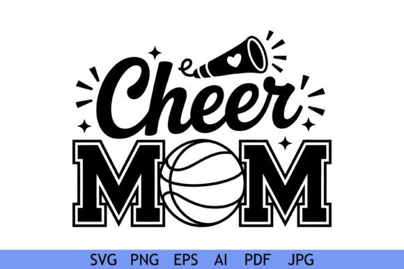 Cheer Mom Basketball Megaphone Design: A Graphic Asset for Crafting Enthusiasts