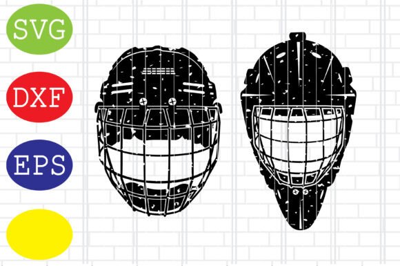 Distressed Hockey Goalie Helmet SVG: A Graphics Asset for Crafts and Merch