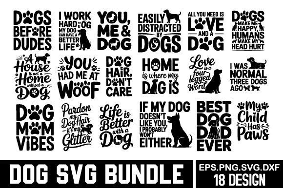 Dog SVG Design Bundle: A Graphic Asset for Crafts and Branding Enthusiasts