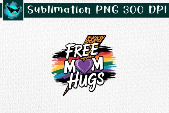 Free Mom Hugs Pride Lightning PNG