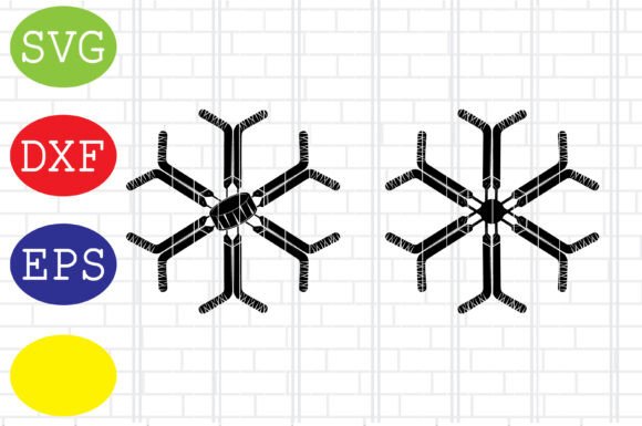Hockey Goalie Sticks Snowflake SVG for Crafts and Graphics
