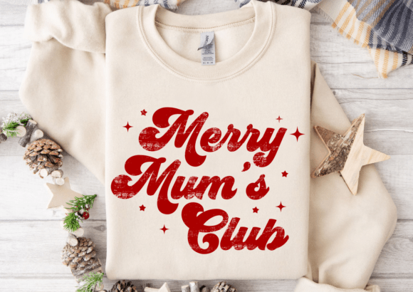 Merry Moms Club SVG PNG: Festive Graphic Design for Local Business Branding