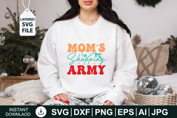 Mom’s Shopping Army Retro Design Graphics and Crafts