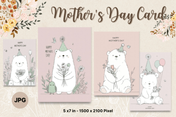 Mother’s Day Card MOM Bear Postcard_7 – A Practical Graphic Design Asset for Crafts and Digital Sellers