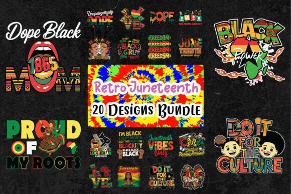 Retro Juneteenth SVG Bundle: A Graphics Set for Crafts and Commercial Projects