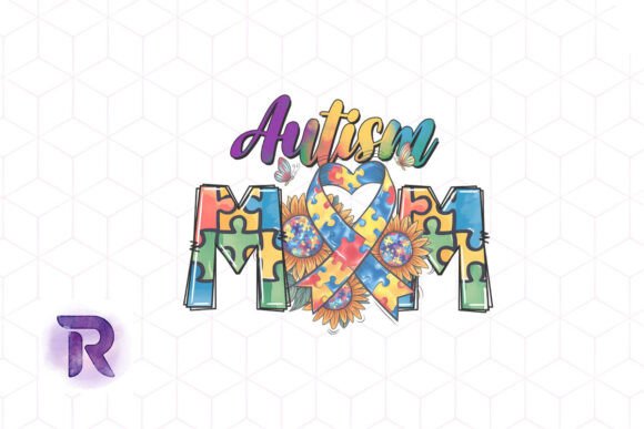 Sublimation Autism Mom Awareness PNG for Crafts and Graphics
