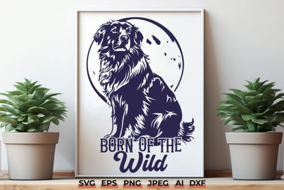 Wild Dog SVG PNG Moon Design for Crafts and Graphics