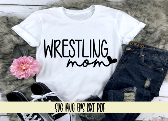Wrestling Mom with Heart Graphics for Real Crafts